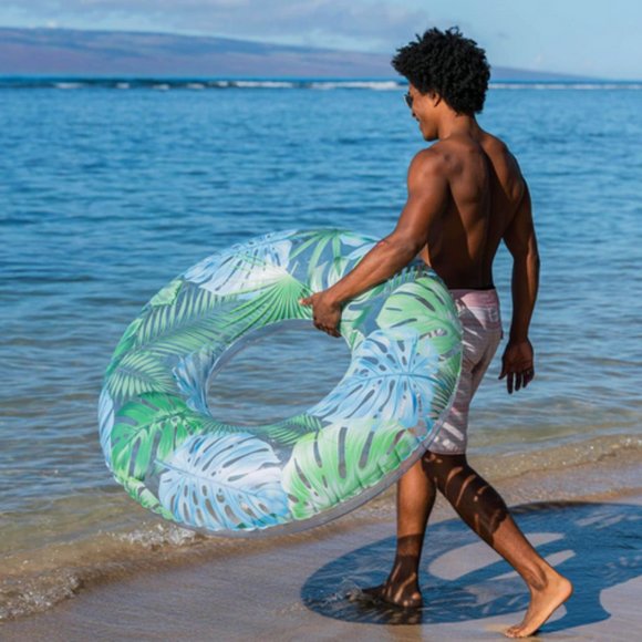 PoolCandy Tropical Palms Jumbo Pool Tube Float 48" Resort Collection NEW! - Picture 6 of 11